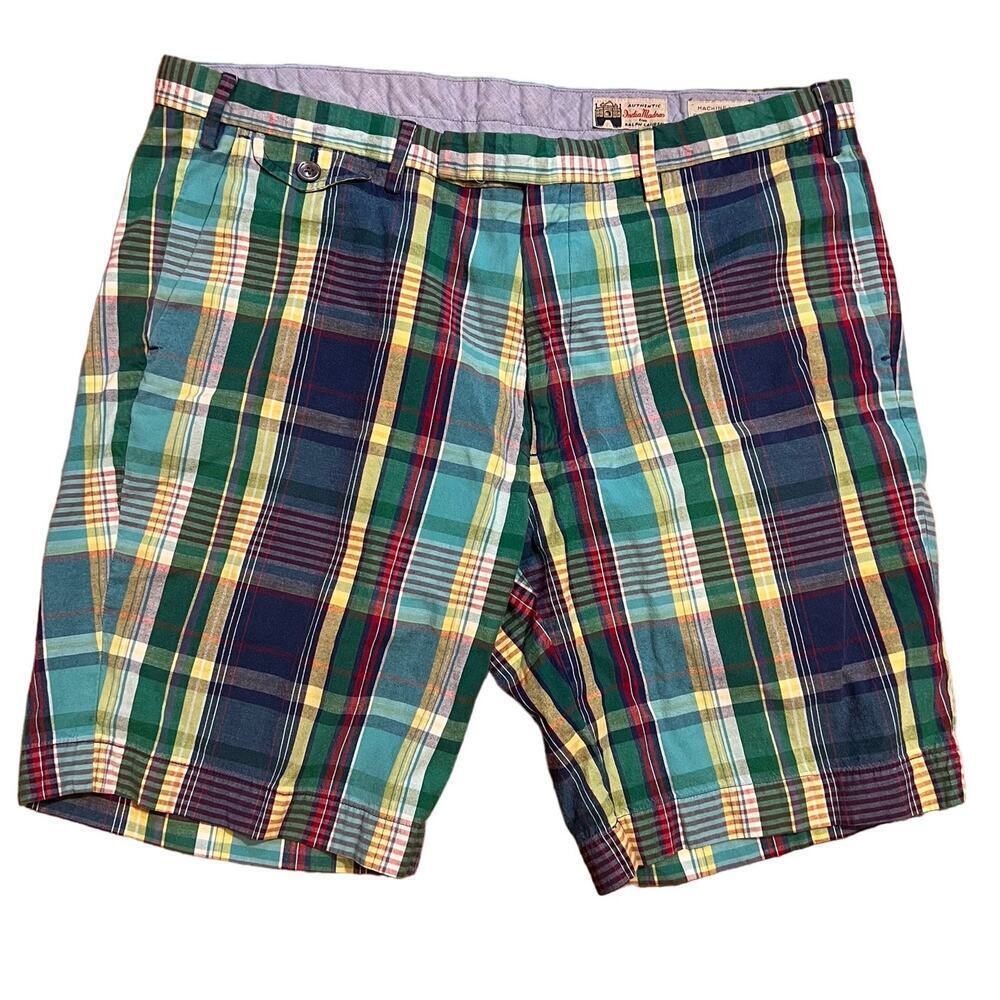 Ralph Lauren India Madras Plaid Shirts Men’s Size 36 8.5” Classic Fit Chino NWOT
